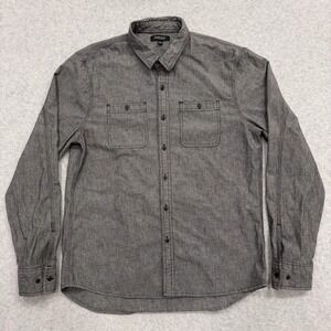 Proof Shirt Mens L Grey Long Sleeve Button Up